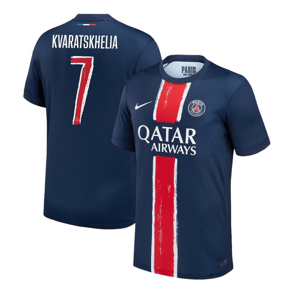 Men's KVARATSKHELIA #7 PSG Home Replica Soccer Jersey -UCL 2024/25