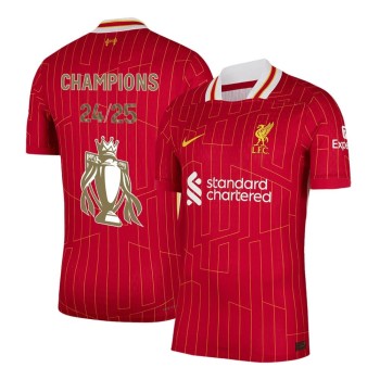Men's Liverpool Home Authentic Soccer Jersey CHAMPIONS 2024/25