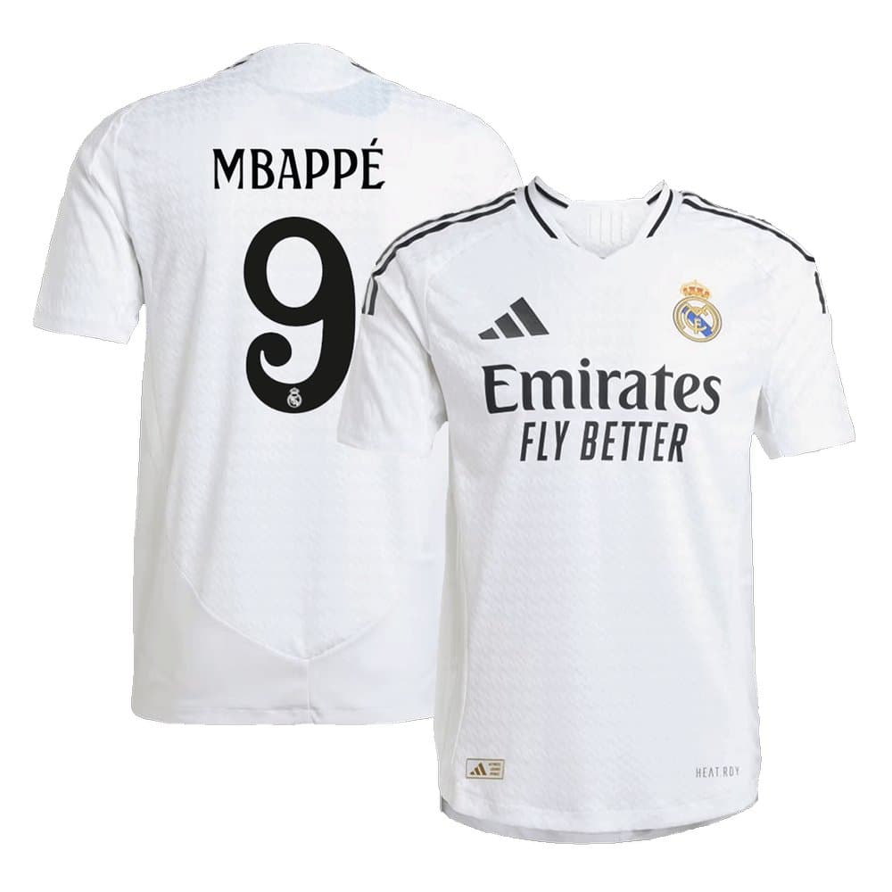 Men's MBAPPÉ #9 Real Madrid Home Authentic Soccer Jersey 2024/25 Men's MBAPPÉ #9 Real Madrid Home Authentic Soccer Jersey 2024/25
