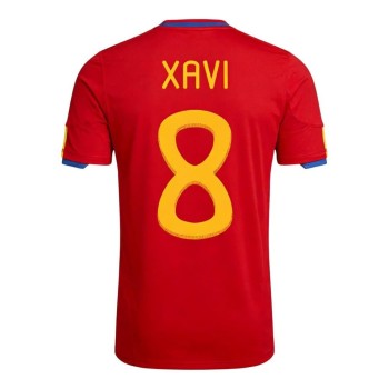 Men's XAVI #8 Spain Home Retro Soccer Jersey 2010