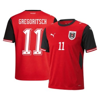 Men's GREGORITSCH #11 Austria Home Replica Soccer Jersey World Cup 2026
