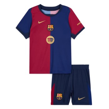 Kid's Barcelona Home Soccer Jersey Kit Spotify Logo Without Text 2024/25