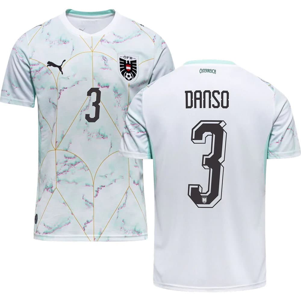 Kid's DANSO #3 Austria Away Replica Jersey World Cup 2026