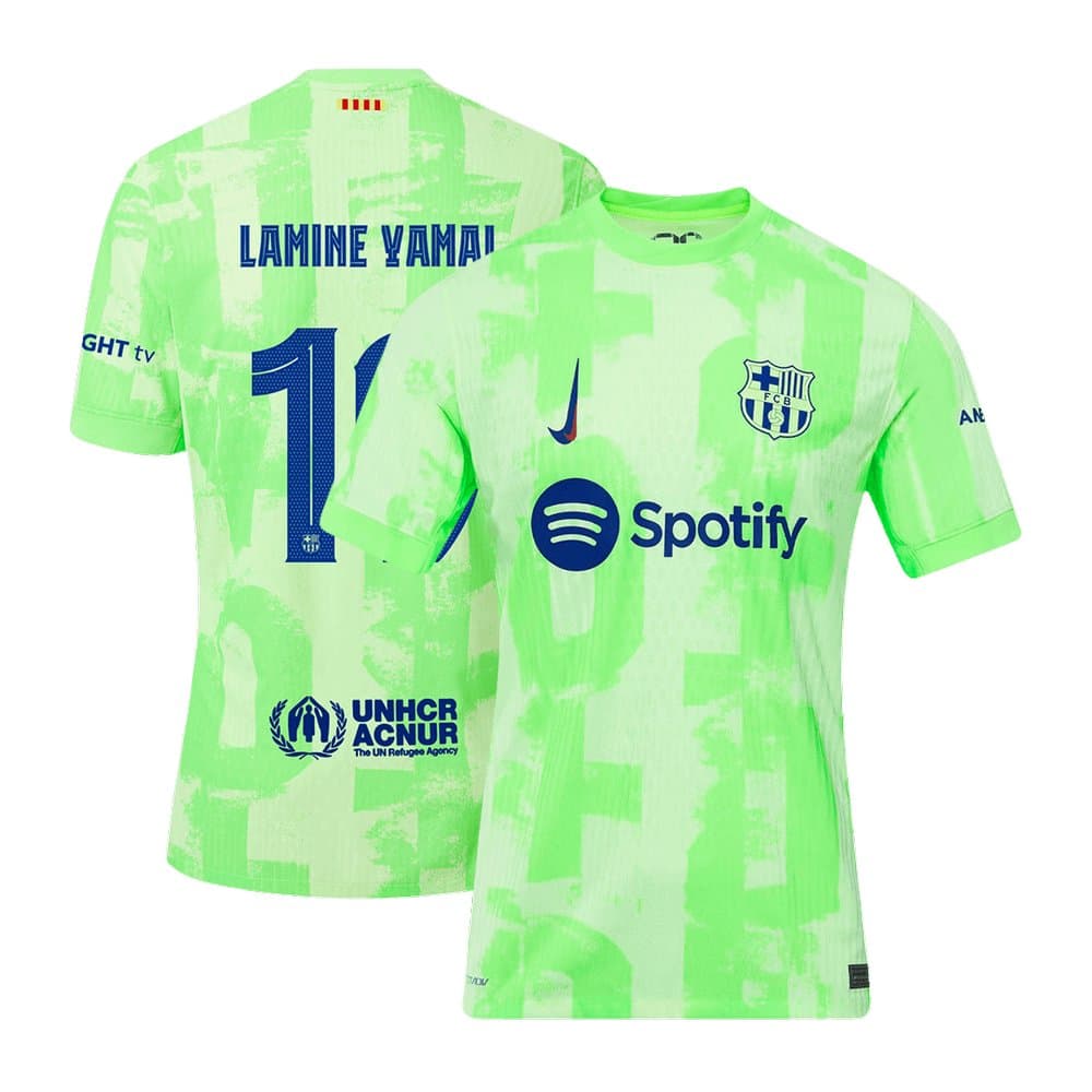 Men's LAMINE YAMAL #19 Barcelona Third Away Authentic Soccer Jersey - UCL 2024/25