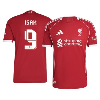 Men's ISAK #9 Liverpool Home Authentic Soccer Jersey 2025/26 Men's ISAK #9 Liverpool Home Authentic Soccer Jersey 2025/26