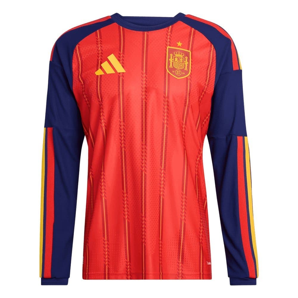 Men's Spain Home Long Sleeve Authentic Jersey World Cup 2026 Men's Spain Home Long Sleeve Authentic Jersey World Cup 2026