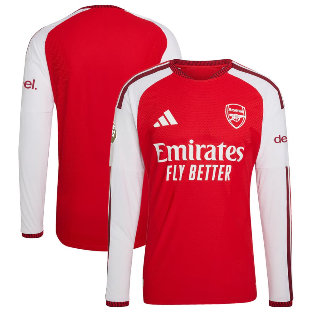 Men's Arsenal Home Authentic Long Sleeve Jersey 2026/27 Men's Arsenal Home Authentic Long Sleeve Jersey 2026/27