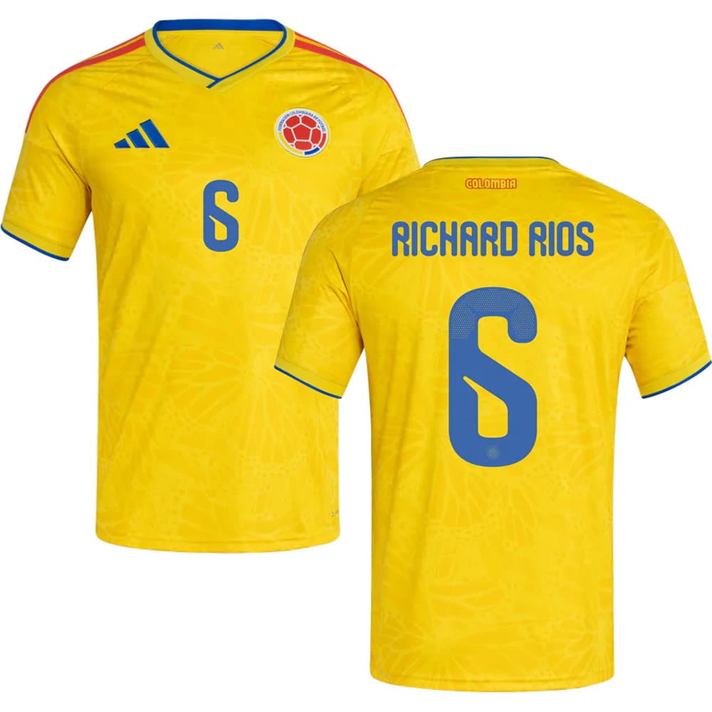 Kid's Richard Rios #6 Colombia Home Replica Jersey World Cup 2026