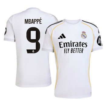 Men's MBAPPÉ #9 Real Madrid Home Replica Soccer Jersey 2025/26 Men's MBAPPÉ #9 Real Madrid Home Replica Soccer Jersey 2025/26
