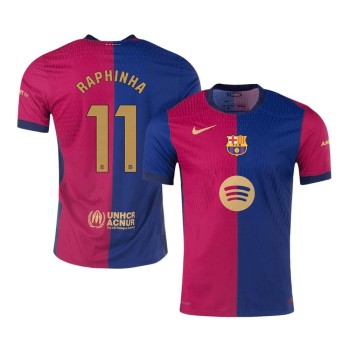 Men's RAPHINHA #11 Barcelona Home Authentic Soccer Jersey - Spotify Logo Without Text 2024/25 Men's RAPHINHA #11 Barcelona Home Authentic Soccer Jersey - Spotify Logo Without Text 2024/25