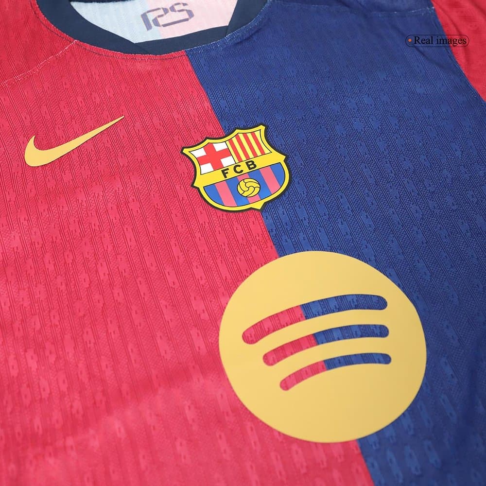 Men's RAPHINHA #11 Barcelona Home Authentic Soccer Jersey - Spotify Logo Without Text 2024/25 Men's RAPHINHA #11 Barcelona Home Authentic Soccer Jersey - Spotify Logo Without Text 2024/25