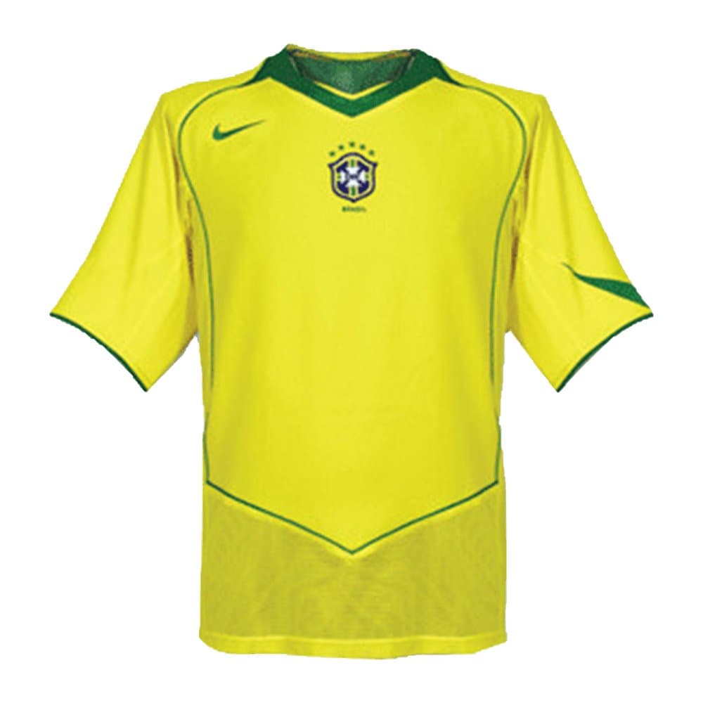 Men's Brazil Home Retro Soccer Jersey 2004