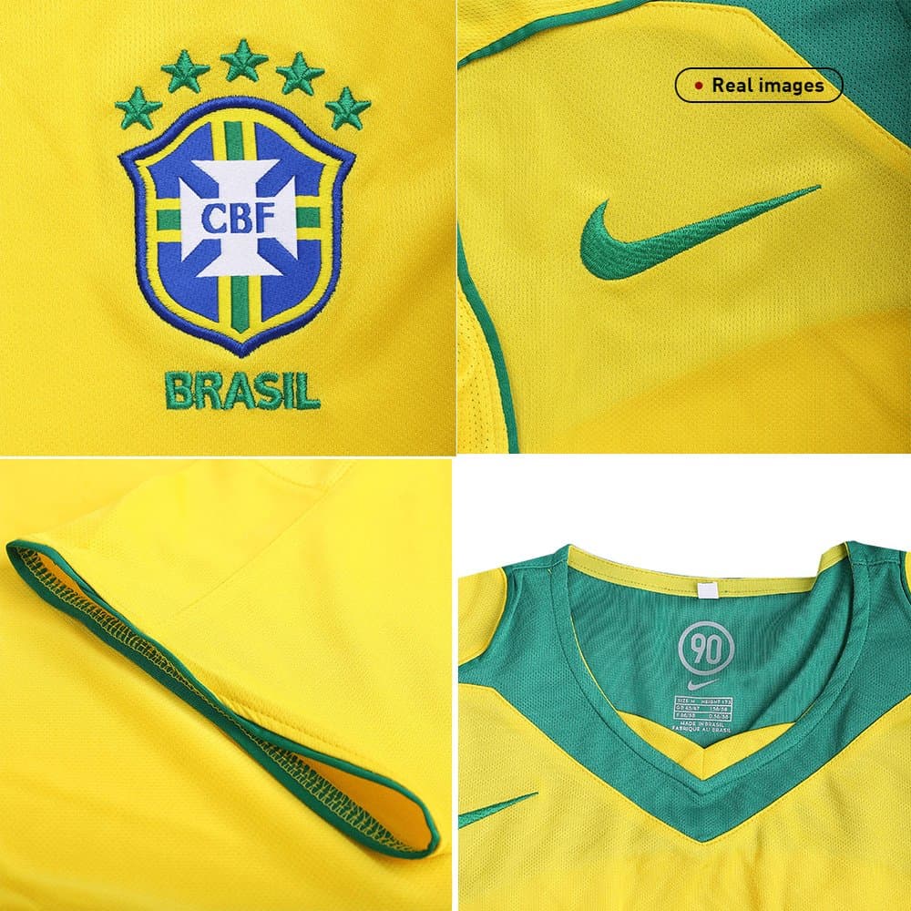 Men's Brazil Home Retro Soccer Jersey 2004