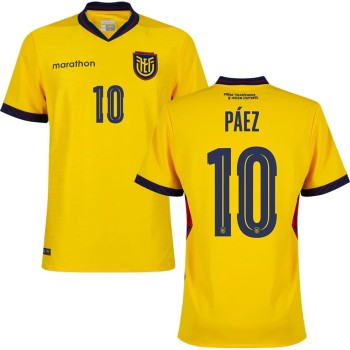 Men's PÁEZ #10 Ecuador Home Replica Jersey World Cup 2026