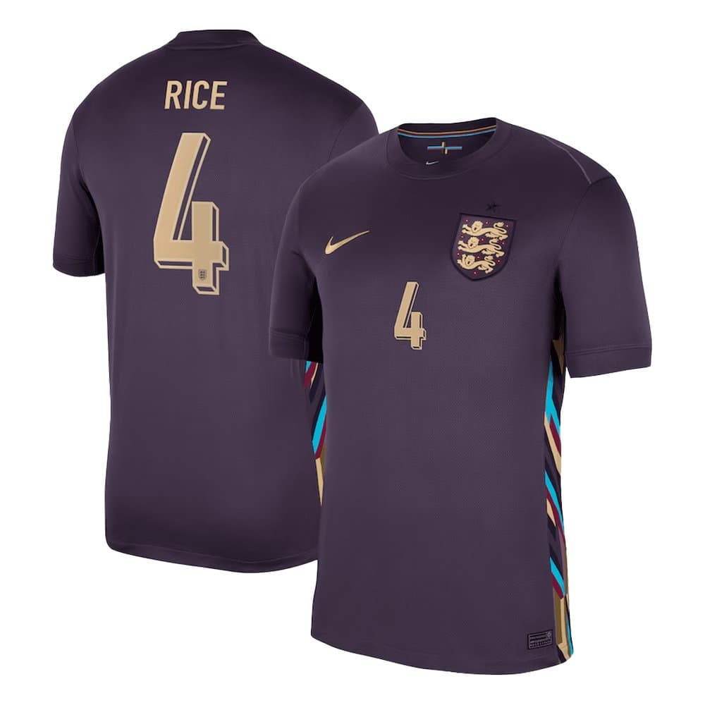 Men's RICE #4 England Away Replica Soccer Jersey 2024