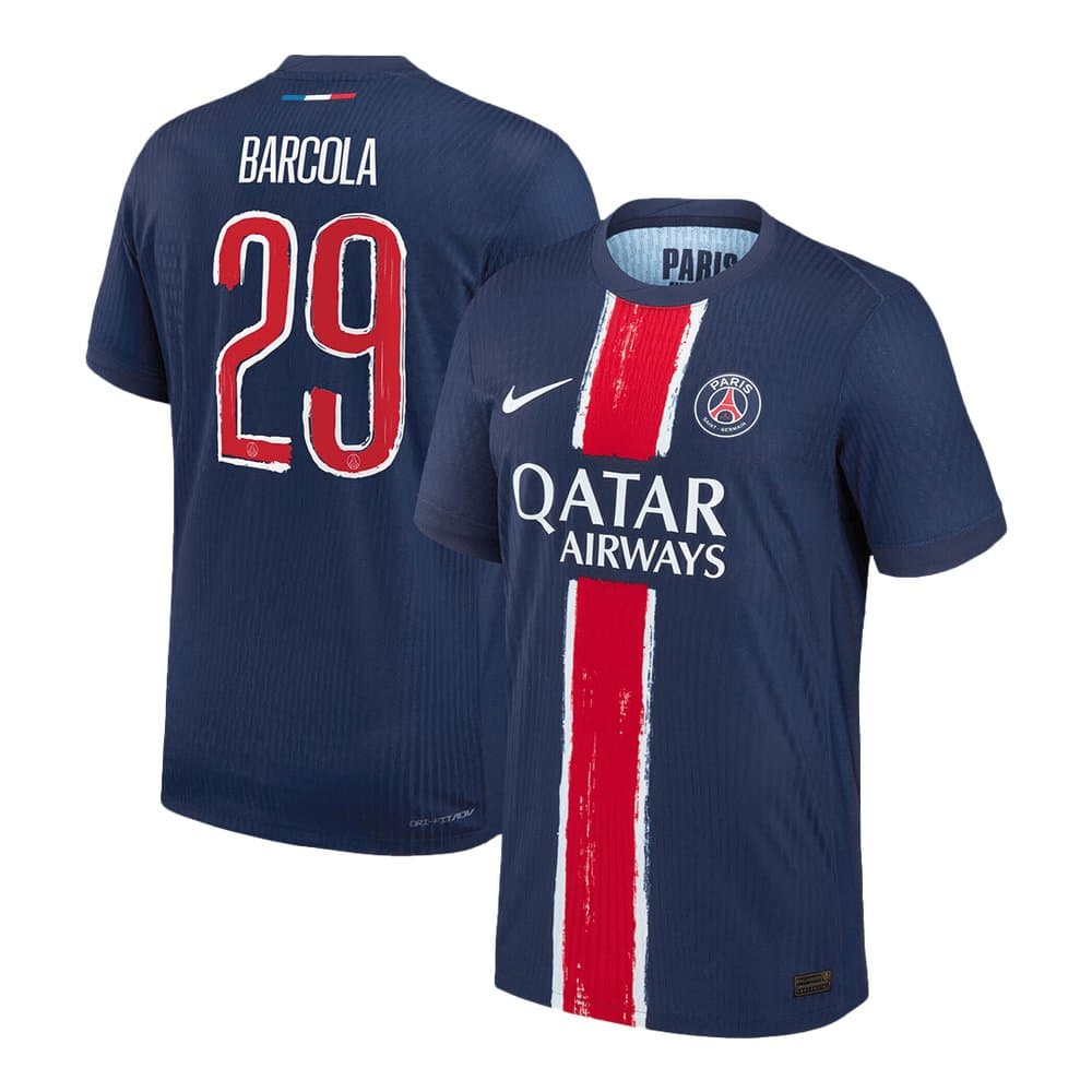 Men's BARCOLA #29 PSG Home Authentic Jersey - UCL 2024/25 Men's BARCOLA #29 PSG Home Authentic Jersey - UCL 2024/25