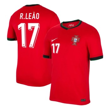 Men's R.LEÃO #17 Portugal Home Replica Soccer Jersey EURO 2024 Men's R.LEÃO #17 Portugal Home Replica Soccer Jersey EURO 2024