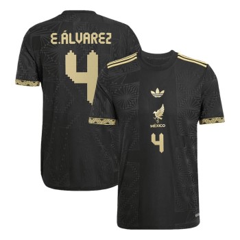 Men's E.ÁLVAREZ #4 Mexico Third Away Authentic Soccer Jersey -Gold Cup 2025 Men's E.ÁLVAREZ #4 Mexico Third Away Authentic Soccer Jersey -Gold Cup 2025