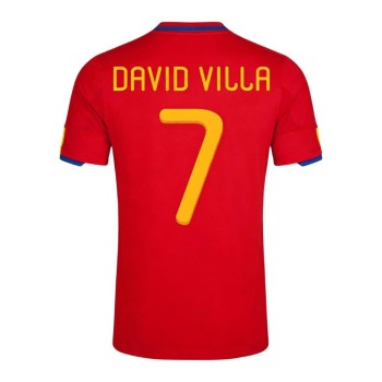 Men's DAVID VILLA #7 Spain Home Retro Soccer Jersey 2010 Men's DAVID VILLA #7 Spain Home Retro Soccer Jersey 2010