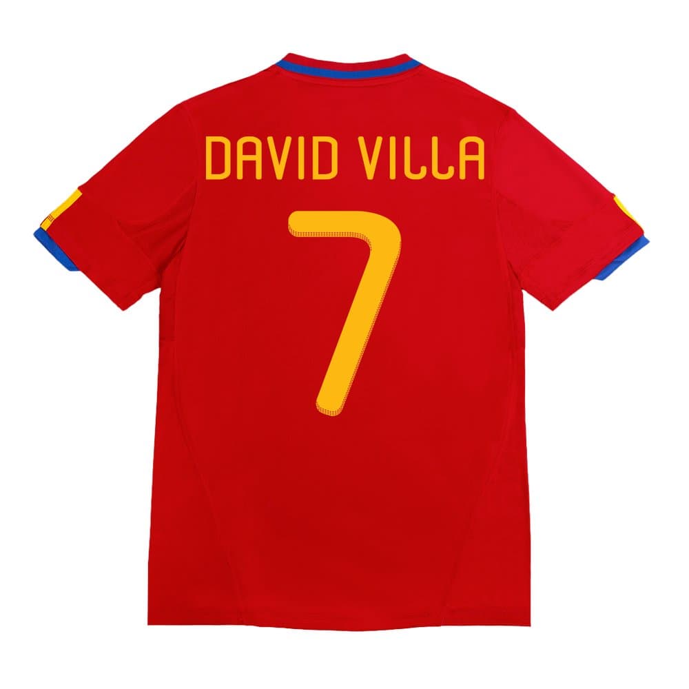 Men's DAVID VILLA #7 Spain Home Retro Soccer Jersey 2010 Men's DAVID VILLA #7 Spain Home Retro Soccer Jersey 2010
