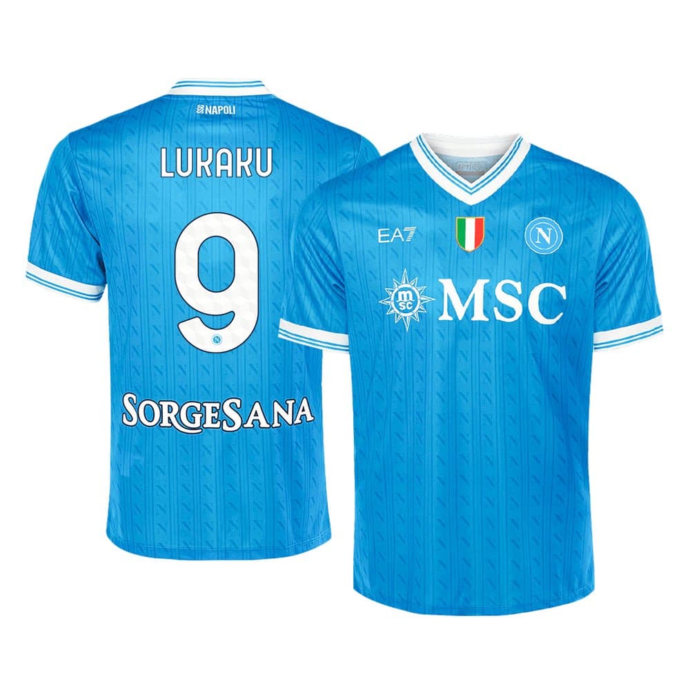 Men's LUKAKU #9 Napoli Home Replica Soccer Jersey 2025/26 Men's LUKAKU #9 Napoli Home Replica Soccer Jersey 2025/26