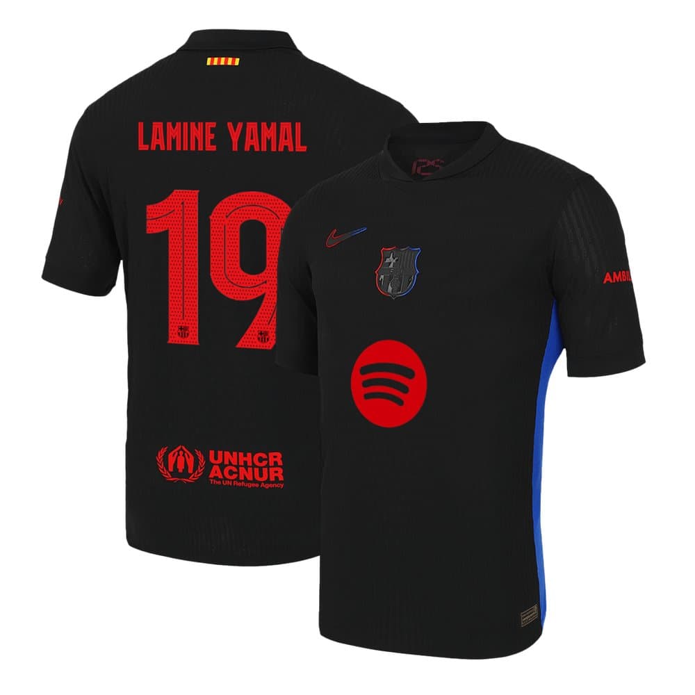 Men's LAMINE YAMAL #19 Barcelona Away Authentic Soccer Jersey - UCL Spotify Logo Without Text 2024/25 Men's LAMINE YAMAL #19 Barcelona Away Authentic Soccer Jersey - UCL Spotify Logo Without Text 2024/25