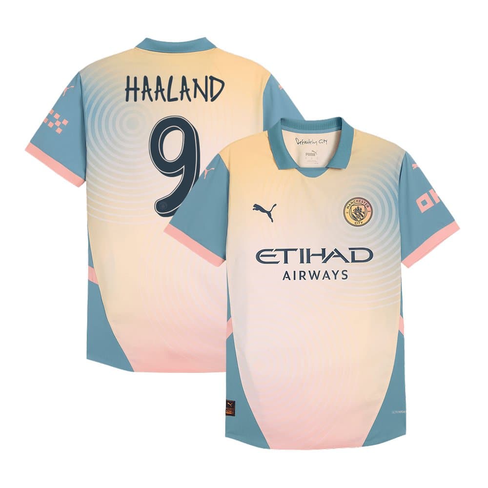 Men's HAALAND #9 Manchester City Fourth Away Authentic Jersey 2024/25 Men's HAALAND #9 Manchester City Fourth Away Authentic Jersey 2024/25