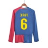 Men's XAVI #6 Barcelona Home Long Sleeve Retro Soccer Jersey - UCL Final 2008/09