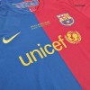 Men's XAVI #6 Barcelona Home Long Sleeve Retro Soccer Jersey - UCL Final 2008/09