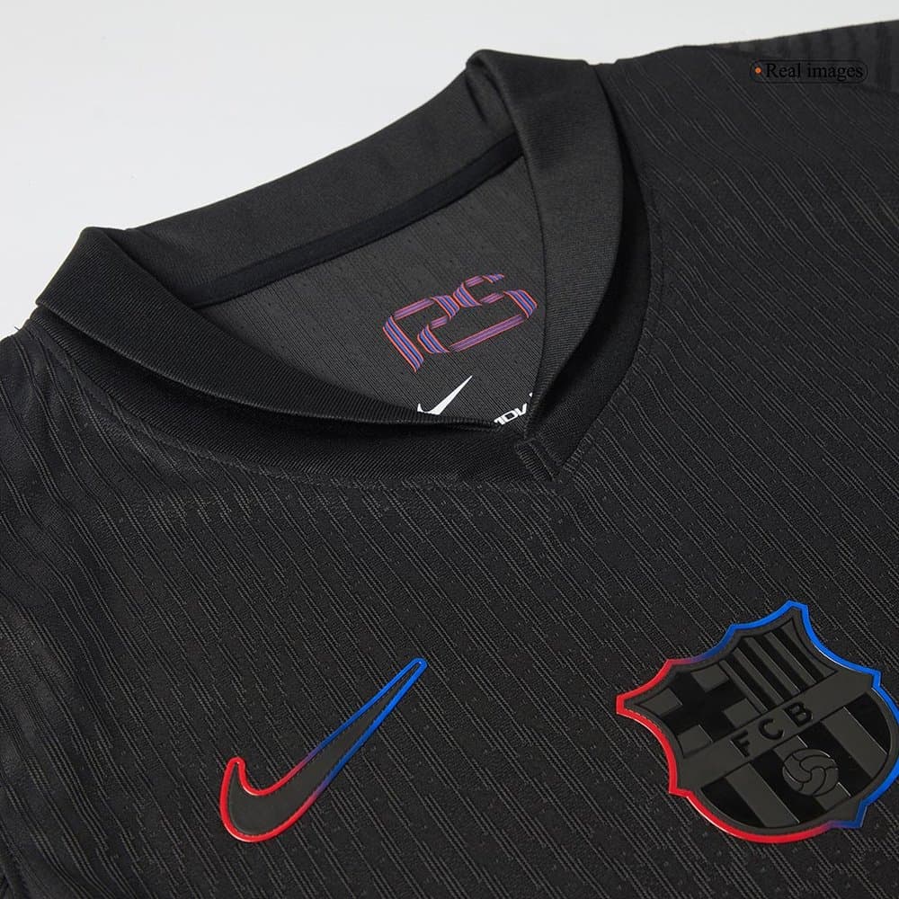 Men's GAVI #6 Barcelona Away Authentic Soccer Jersey - Spotify Logo Without Text 2024/25