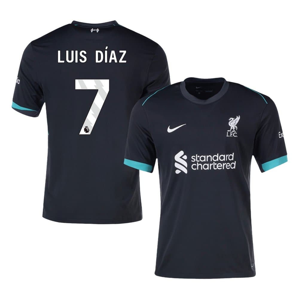 Men's Luis Díaz #7 Liverpool Away Replica Soccer Jersey 2024/25 Men's Luis Díaz #7 Liverpool Away Replica Soccer Jersey 2024/25