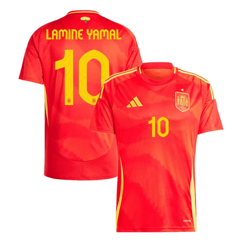 Men's LAMINE YAMAL #10 Spain Home Replica Soccer Jersey EURO 2024 Men's LAMINE YAMAL #10 Spain Home Replica Soccer Jersey EURO 2024