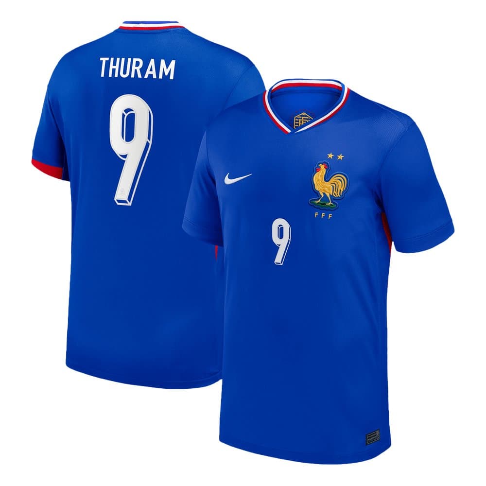 Men's THURAM #9 France Home Replica Soccer Jersey 2024 Men's THURAM #9 France Home Replica Soccer Jersey 2024
