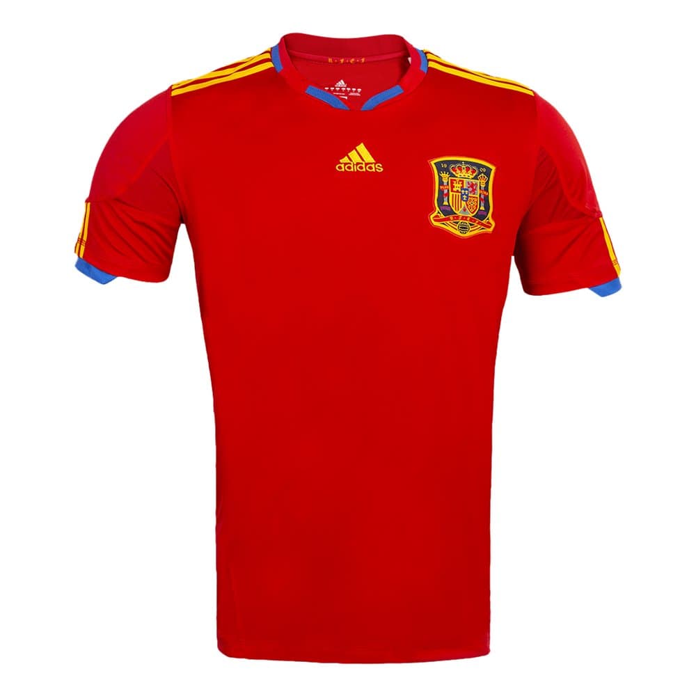 Men's Spain Home World Cup Retro Soccer Jersey 2010