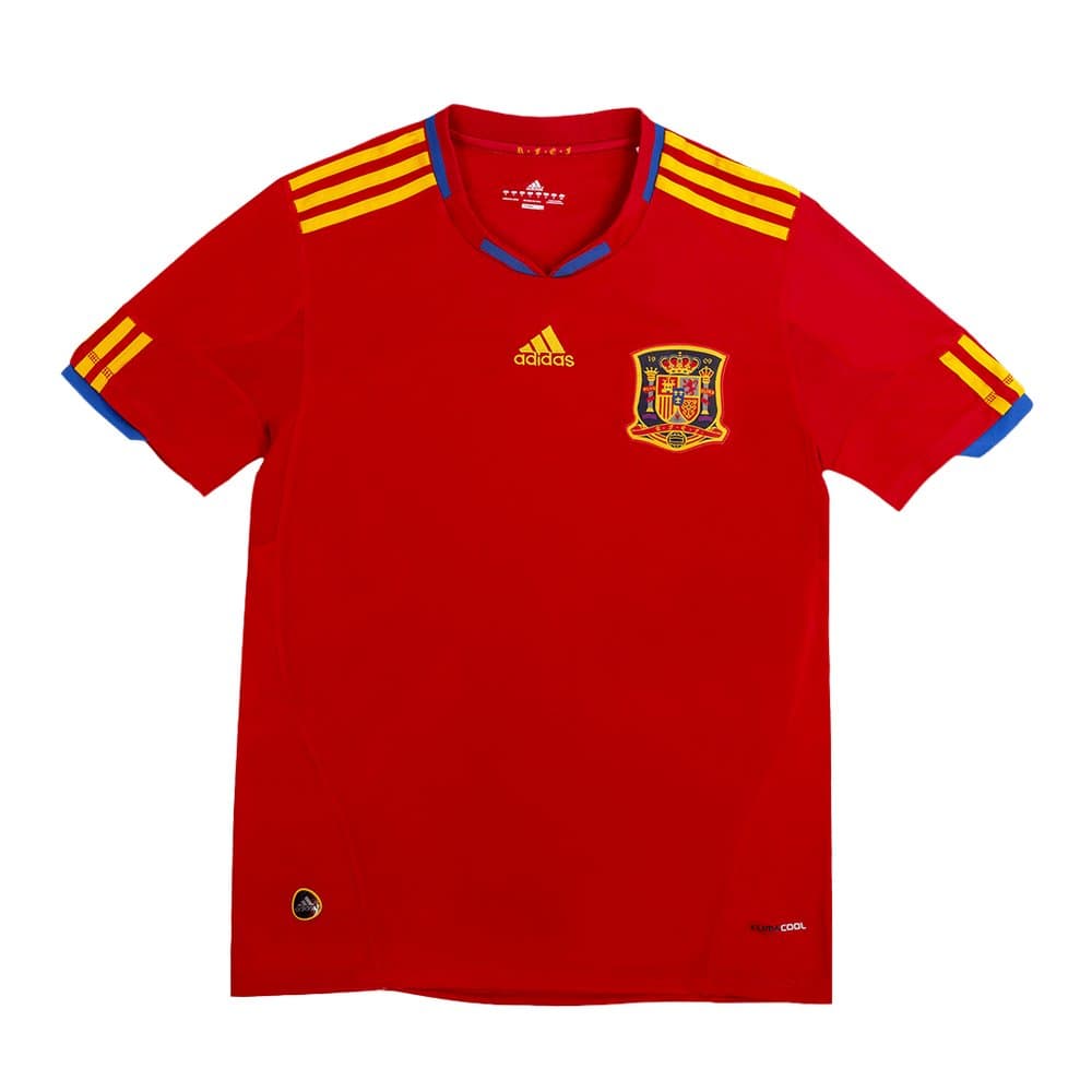 Men's Spain Home World Cup Retro Soccer Jersey 2010