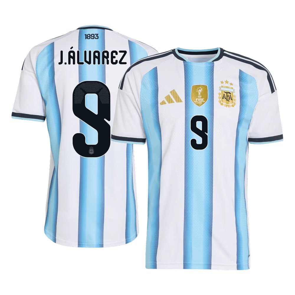 Men's J.ÁLVAREZ #9 Argentina Home Authentic Jersey World Cup 2026 Men's J.ÁLVAREZ #9 Argentina Home Authentic Jersey World Cup 2026