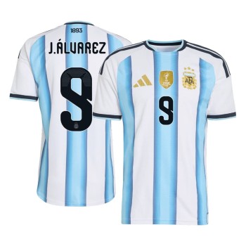 Men's J.ÁLVAREZ #9 Argentina Home Authentic Jersey World Cup 2026