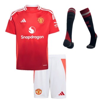 Kid's Manchester United Home Soccer Jersey Full Kit 2024/25 Kid's Manchester United Home Soccer Jersey Full Kit 2024/25