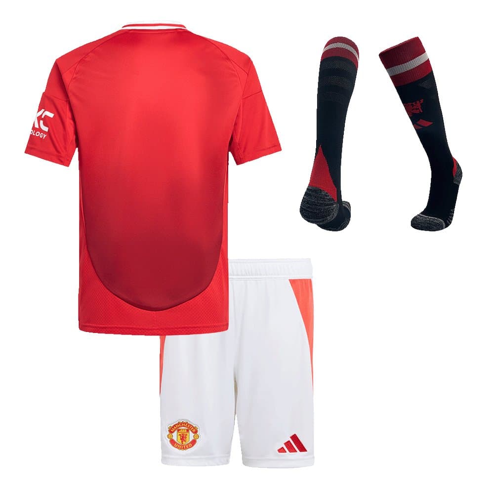Kid's Manchester United Home Soccer Jersey Full Kit 2024/25 Kid's Manchester United Home Soccer Jersey Full Kit 2024/25
