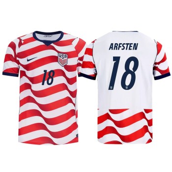 Kid's Max Arfsten #18 USA Home Stadium Replica Jersey World Cup 2026