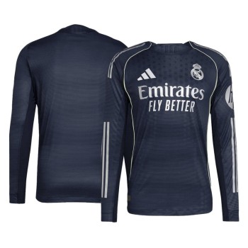 Men's Authentic Real Madrid Away Long Sleeve Soccer Jersey 2025/26 Men's Authentic Real Madrid Away Long Sleeve Soccer Jersey 2025/26