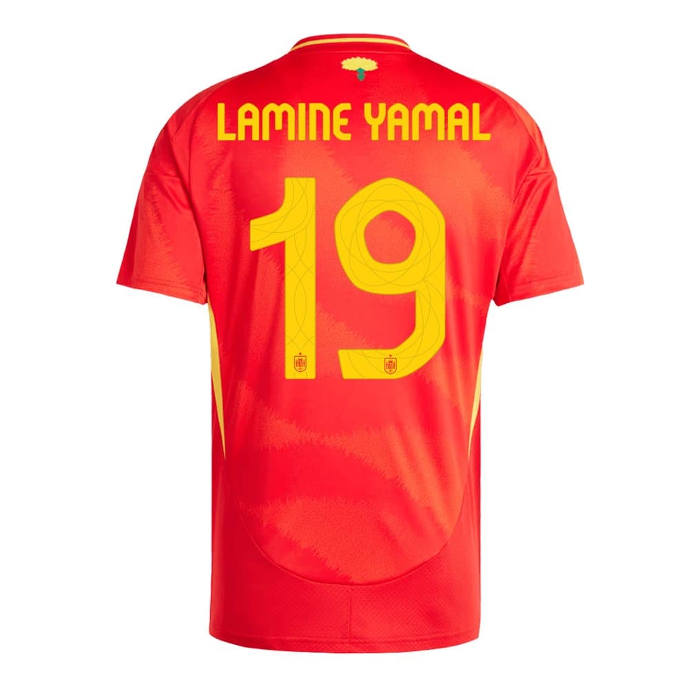 Men's LAMINE YAMAL #19 Spain Home Replica Soccer Jersey EURO 2024 Men's LAMINE YAMAL #19 Spain Home Replica Soccer Jersey EURO 2024