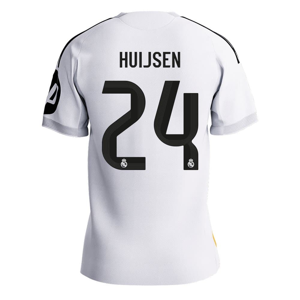 Men's HUIJSEN #24 Real Madrid Home Authentic Soccer Jersey 2025/26