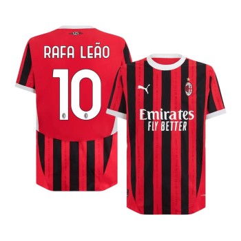 Men's RAFA LEÃO #10 AC Milan Home Authentic Soccer Jersey 2024/25 Men's RAFA LEÃO #10 AC Milan Home Authentic Soccer Jersey 2024/25