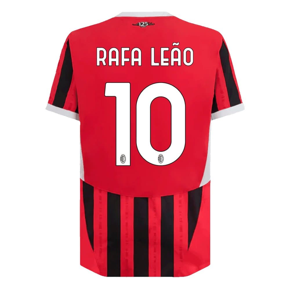Men's RAFA LEÃO #10 AC Milan Home Authentic Soccer Jersey 2024/25