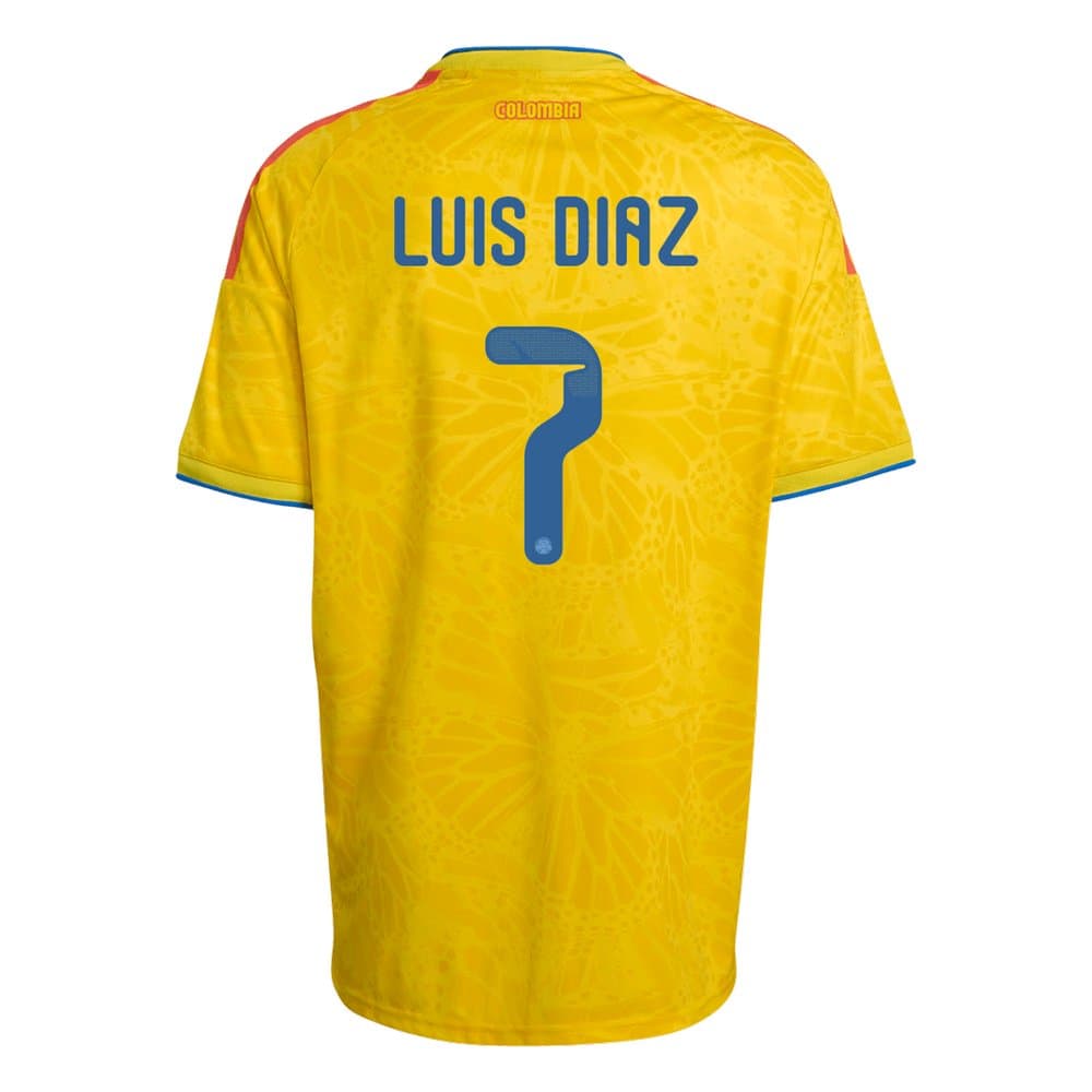 Men's Luis Díaz #7 Colombia Home Replica Soccer Jersey World Cup 2026 Men's Luis Díaz #7 Colombia Home Replica Soccer Jersey World Cup 2026
