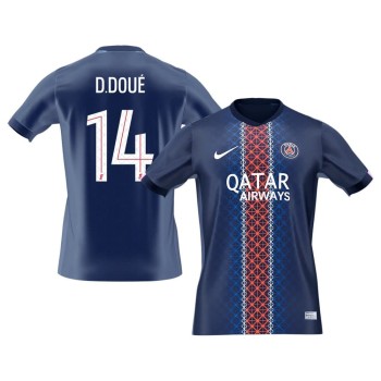 Men's D.DOUÉ #14 PSG Home Replica Soccer Jersey 2025/26 Men's D.DOUÉ #14 PSG Home Replica Soccer Jersey 2025/26