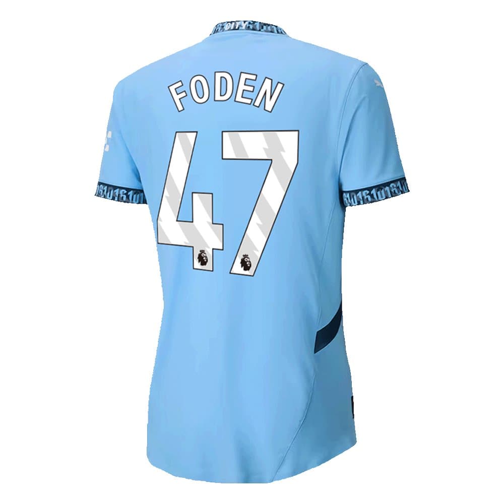 Men's FODEN #47 Manchester City Home Authentic Jersey 2024/25 Men's FODEN #47 Manchester City Home Authentic Jersey 2024/25