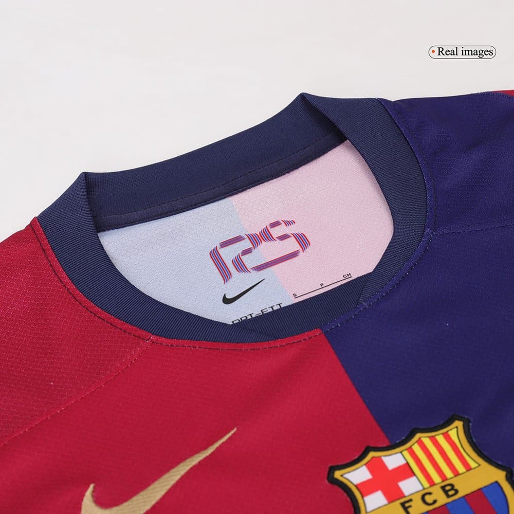 Men's Barcelona Home Soccer Jersey Kit(Jersey+Shorts) 2024/25