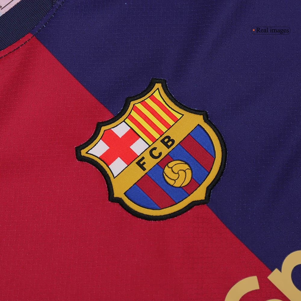 Men's Barcelona Home Soccer Jersey Kit(Jersey+Shorts) 2024/25
